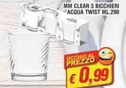 Maury's MM clear 3 bicchieri acqua twist offerta