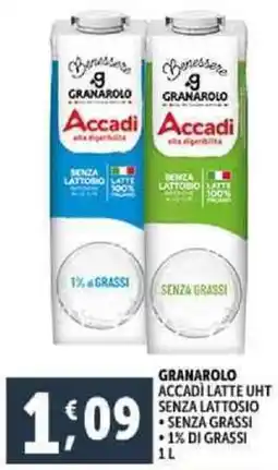 Deco Supermercati Granarolo accadi latte uht senza lattosio offerta