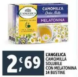 Deco Supermercati L'angelica camomilla solubile con melatonina 14 bustine offerta