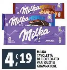 Deco Supermercati Milka tavoletta di cioccolato offerta