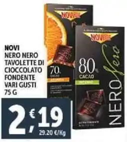 Deco Supermercati Novi nero nero tavolette di cioccolato fondente offerta