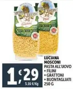 Deco Supermercati Luciana mosconi pasta all'uovo offerta