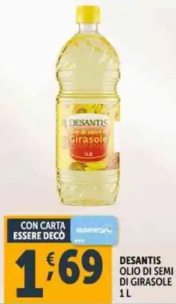 Deco Supermercati Desantis olio di semi di girasole offerta