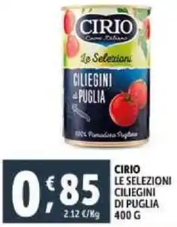 Deco Supermercati Cirio le selezioni ciliegini di puglia offerta