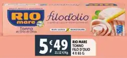Deco Supermercati Rio mare tonno filo d'olio offerta