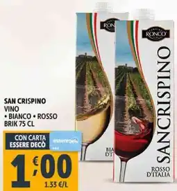 Deco Supermercati San crispino vino offerta