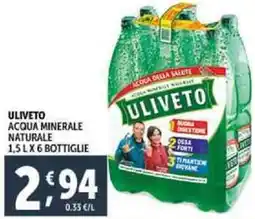 Deco Supermercati Uliveto acqua minerale naturale offerta