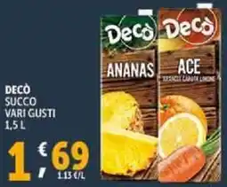 Deco Supermercati Decò succo offerta