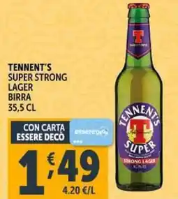 Deco Supermercati Tennent's super strong lager birra offerta