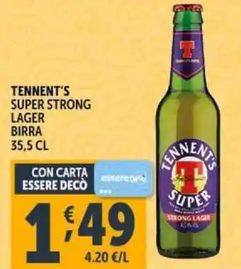 Deco Supermercati Tennent's super strong lager birra offerta