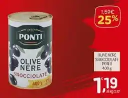 Supermercato Fratelli Scotto Olive nere snocoolate PONTI offerta