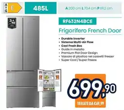 Unieuro Hisense RF632N4BCE Frigorifero French Door offerta