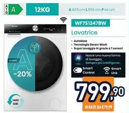 Unieuro Hisense WF7S1247BW Lavatrice offerta