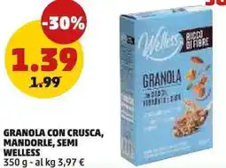 PENNY Granola con crusca, mandorle, semi WELLESS offerta