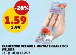 PENNY Tramezzino bresaola, rucola e grana dop WELLESS offerta