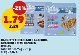 PENNY Barrette cioccolato e arachidi, arachidi e semi di zucca WELLES offerta