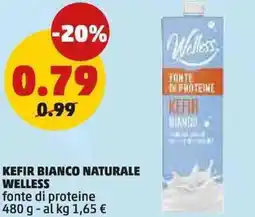PENNY Kefir bianco naturale welless fonte di proteine offerta