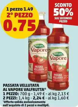 PENNY Passata vellutata al vapore VALFRUTTA offerta