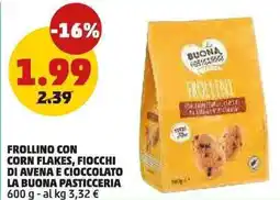 PENNY Frollino con corn flakes, fiocchi di avena e cioccolato la buona pasticceria offerta