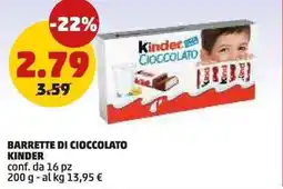 PENNY Barrette di cioccolato KINDER offerta