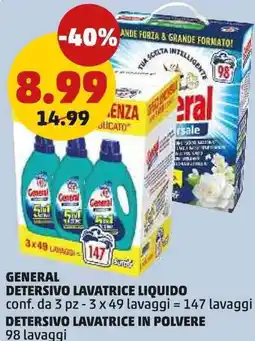 PENNY General detersivo lavatrice liquido, detersivo lavatrice in polvere offerta
