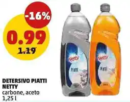 PENNY Detersivo piatti netty carbone, aceto offerta