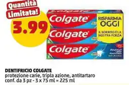 PENNY DENTIFRICIO COLGATE protezione carie, tripla azione, antitartaro offerta