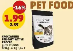 PENNY Croccantini per gatti active PROCAT offerta