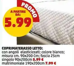 PENNY Coprimaterasso letto con angoli elasticizzati offerta