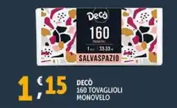 Deco Supermercati Decò 160 tovaglioli monovelo offerta