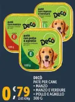 Deco Supermercati Decò pate per cane offerta