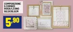 Risparmio Casa Composizione 5 cornici rosa/legno offerta