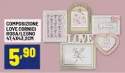 Risparmio Casa Composizione love cornici rosa/legno offerta