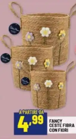 Risparmio Casa Fancy ceste fibra con fiori offerta