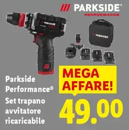 Lidl Parkside Performance Set trapano avvitatore ricaricabile offerta