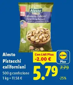 Lidl Alesto Pistacchi californiani offerta