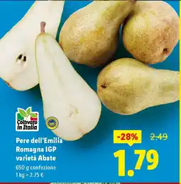 Lidl Pere dell'Emilia Romagna IGP varietà Abate offerta