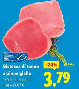 Lidl Bistecca di tonno a pinne gialle offerta