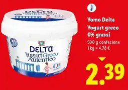 Lidl Yomo Delta Yogurt greco 0% grassi offerta