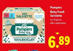 Lidl Pampers Baby Fresh Salviette offerta