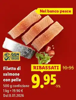 Lidl Filetto di salmone con pelle offerta