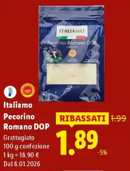 Lidl Italiamo Pecorino Romano DOP offerta