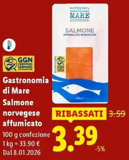 Lidl Gastronomia di Mare Salmone norvegese affumicato offerta
