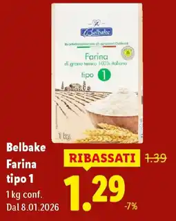 Lidl Belbake Farina tipo 1 offerta