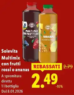 Lidl Solevira Multimix con frutti rossi o ananas offerta