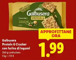 Lidl Galbusera Protein G Cracker con farina di legumi offerta