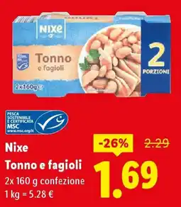 Lidl Nixe Tonno e fagioli offerta