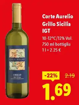 Lidl Corte Aurelio Grillo Sicilia IGT offerta