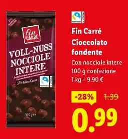 Lidl Fin Carré Cioccolato fondente offerta