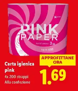 Lidl Carta igienica pink offerta